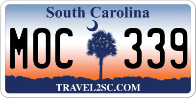SC license plate MOC339