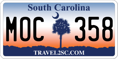SC license plate MOC358