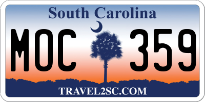SC license plate MOC359