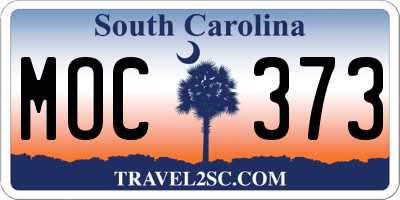 SC license plate MOC373