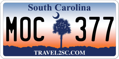 SC license plate MOC377