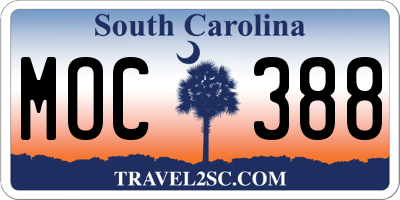 SC license plate MOC388