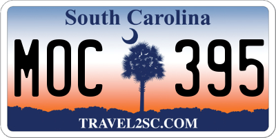 SC license plate MOC395
