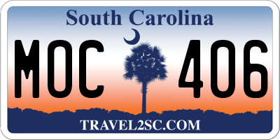 SC license plate MOC406