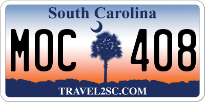 SC license plate MOC408
