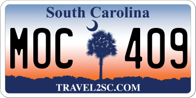 SC license plate MOC409