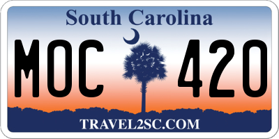 SC license plate MOC420