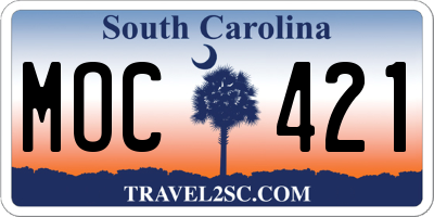 SC license plate MOC421