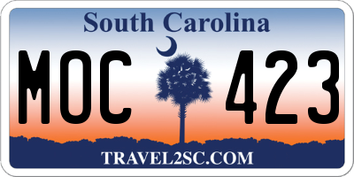 SC license plate MOC423