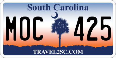 SC license plate MOC425