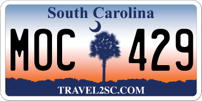 SC license plate MOC429