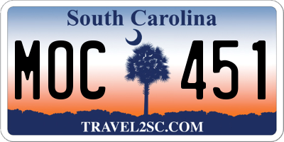 SC license plate MOC451