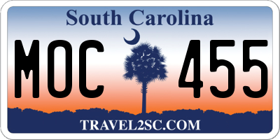 SC license plate MOC455