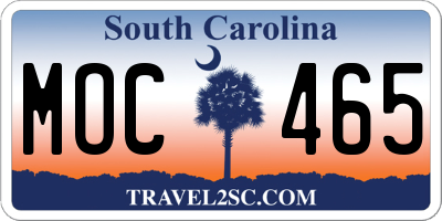 SC license plate MOC465