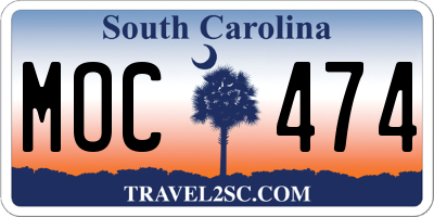 SC license plate MOC474