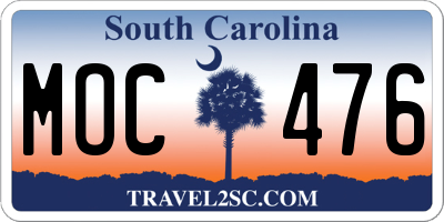 SC license plate MOC476