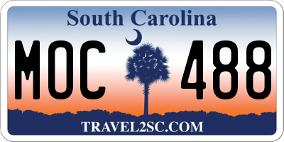SC license plate MOC488