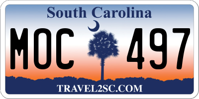 SC license plate MOC497