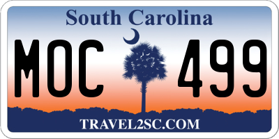 SC license plate MOC499