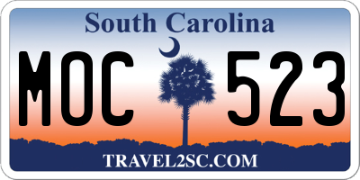 SC license plate MOC523