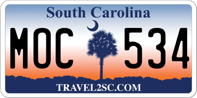 SC license plate MOC534