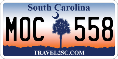SC license plate MOC558