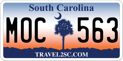 SC license plate MOC563