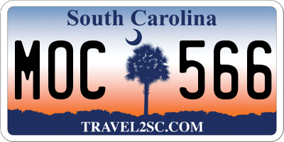 SC license plate MOC566