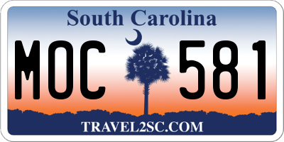 SC license plate MOC581