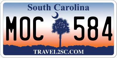 SC license plate MOC584