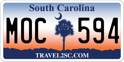 SC license plate MOC594