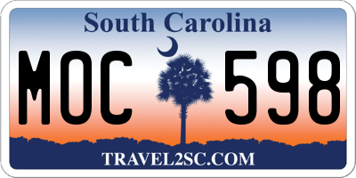 SC license plate MOC598