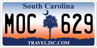 SC license plate MOC629