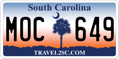 SC license plate MOC649