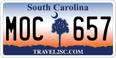 SC license plate MOC657