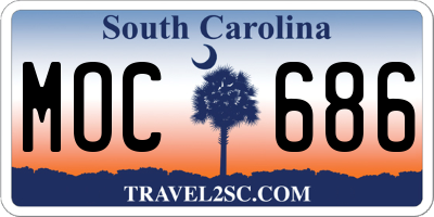 SC license plate MOC686