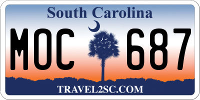 SC license plate MOC687