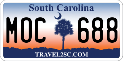 SC license plate MOC688