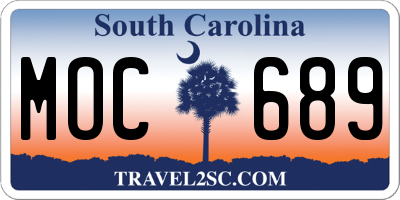 SC license plate MOC689