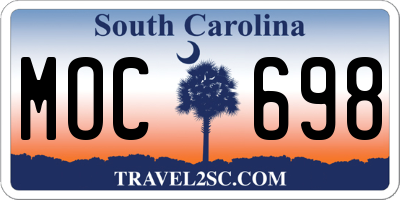 SC license plate MOC698