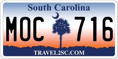 SC license plate MOC716