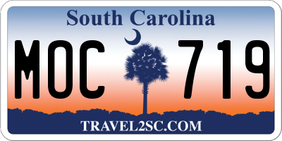 SC license plate MOC719