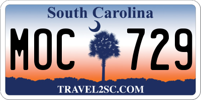 SC license plate MOC729