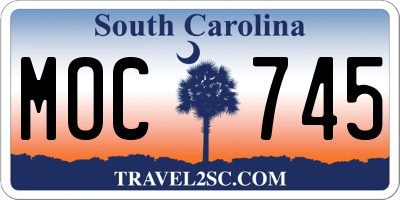 SC license plate MOC745