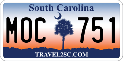 SC license plate MOC751