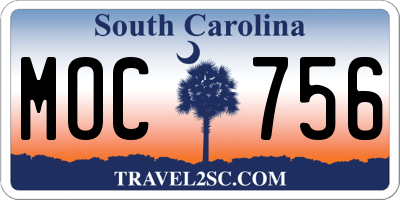 SC license plate MOC756