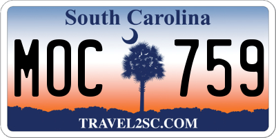 SC license plate MOC759
