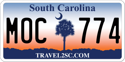 SC license plate MOC774