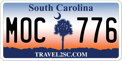 SC license plate MOC776