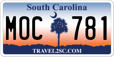 SC license plate MOC781